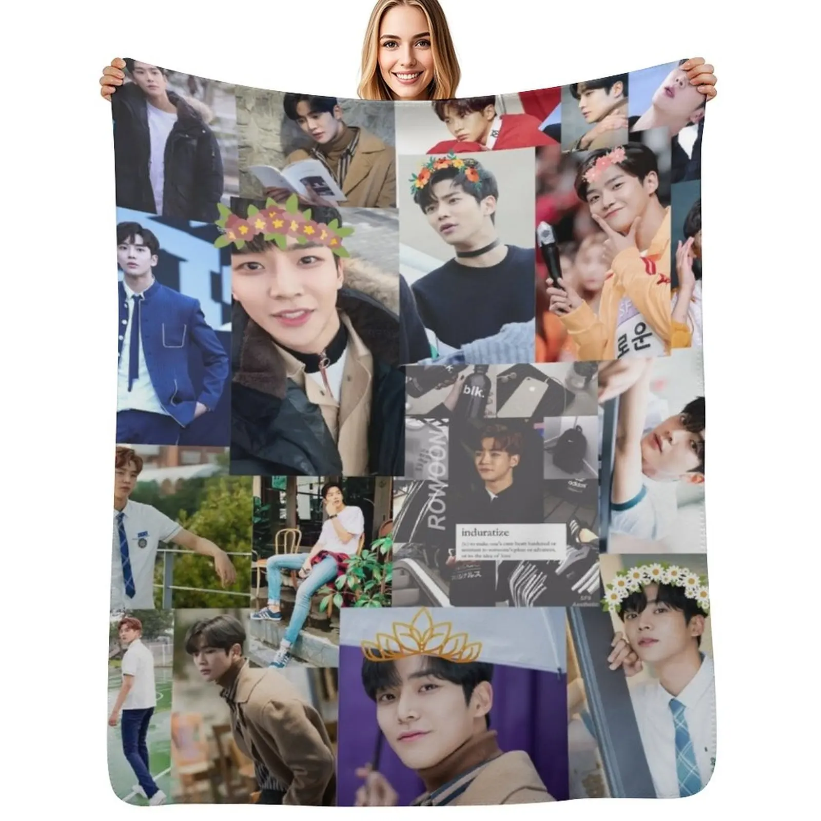 

Rowoon Beautiful Collage Throw Blanket Versatile Cozy Throw Blanket for All Occasions