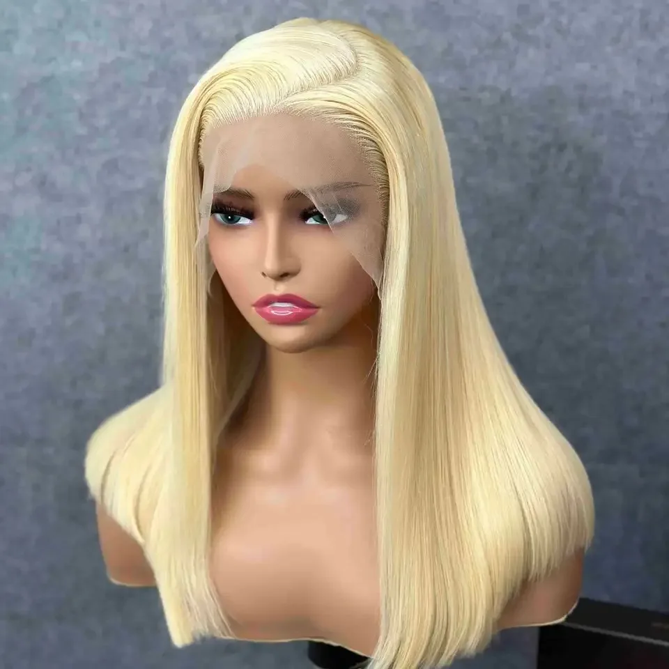 hot-selling pre-styled lace front 13x4 women's wig, light golden Blonde long straight hair wigs