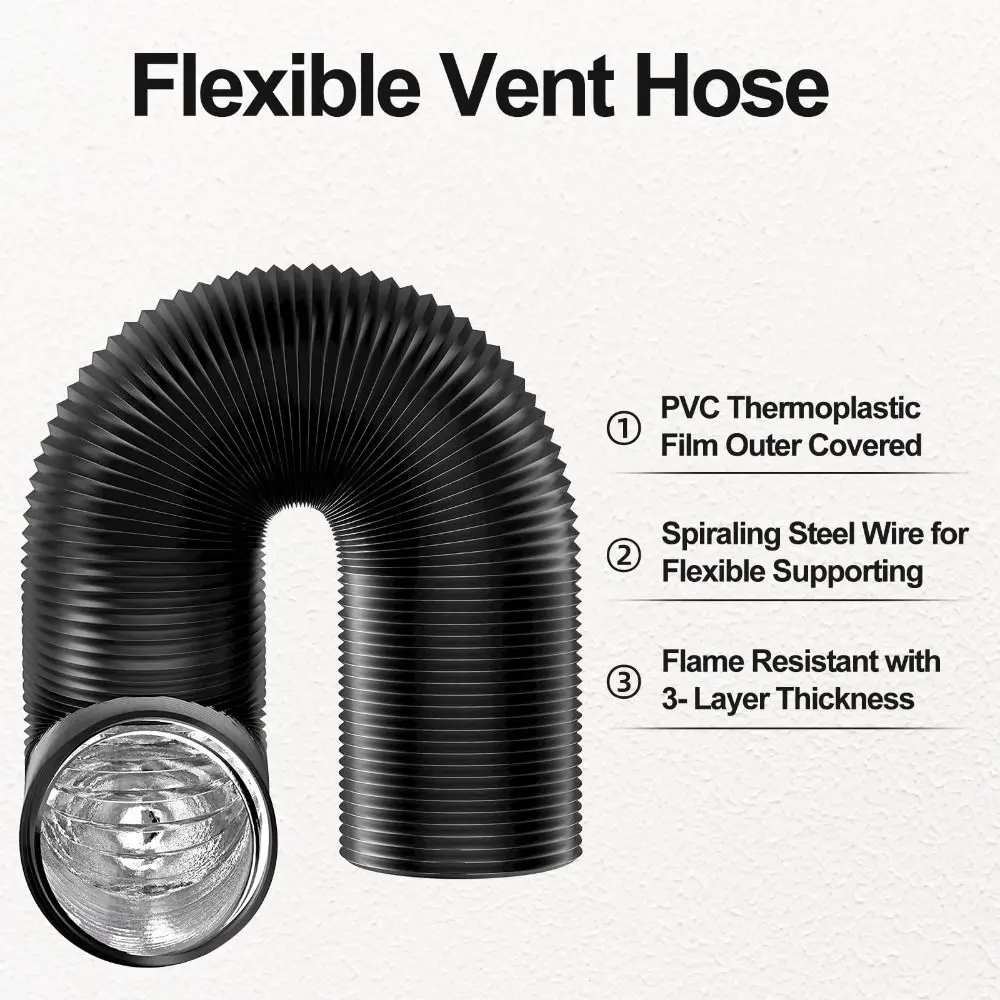 

Professional 6/7 inch Dryer Vent Hose Aluminum Foil Heavy-Duty Air Ducting Insulated Flexible Exhaust Pipe Ventilation