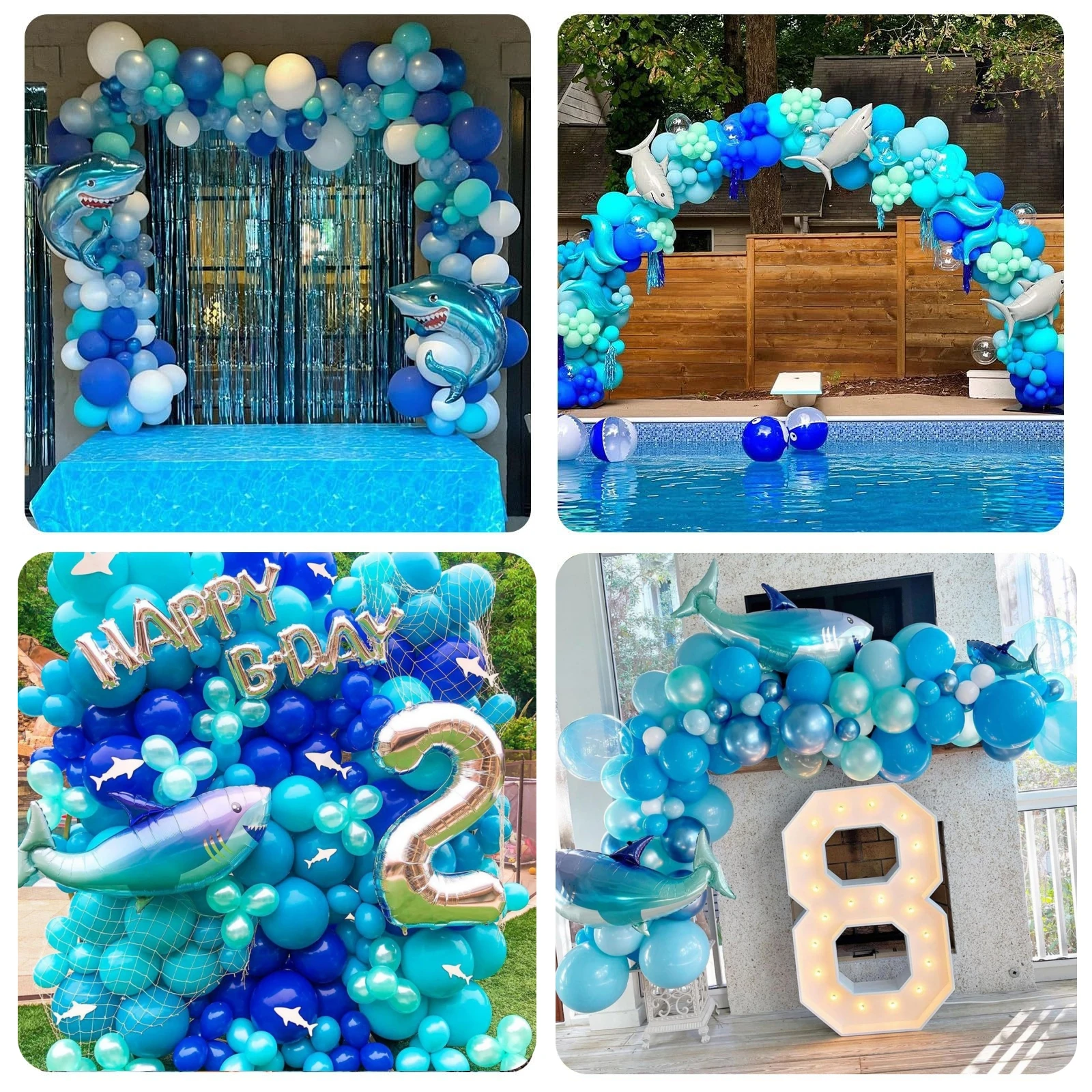 101개 세트 바다 테마 상어 돌고래 알루미늄 필름 아 - Water Balloon Set 리뷰 및 가격