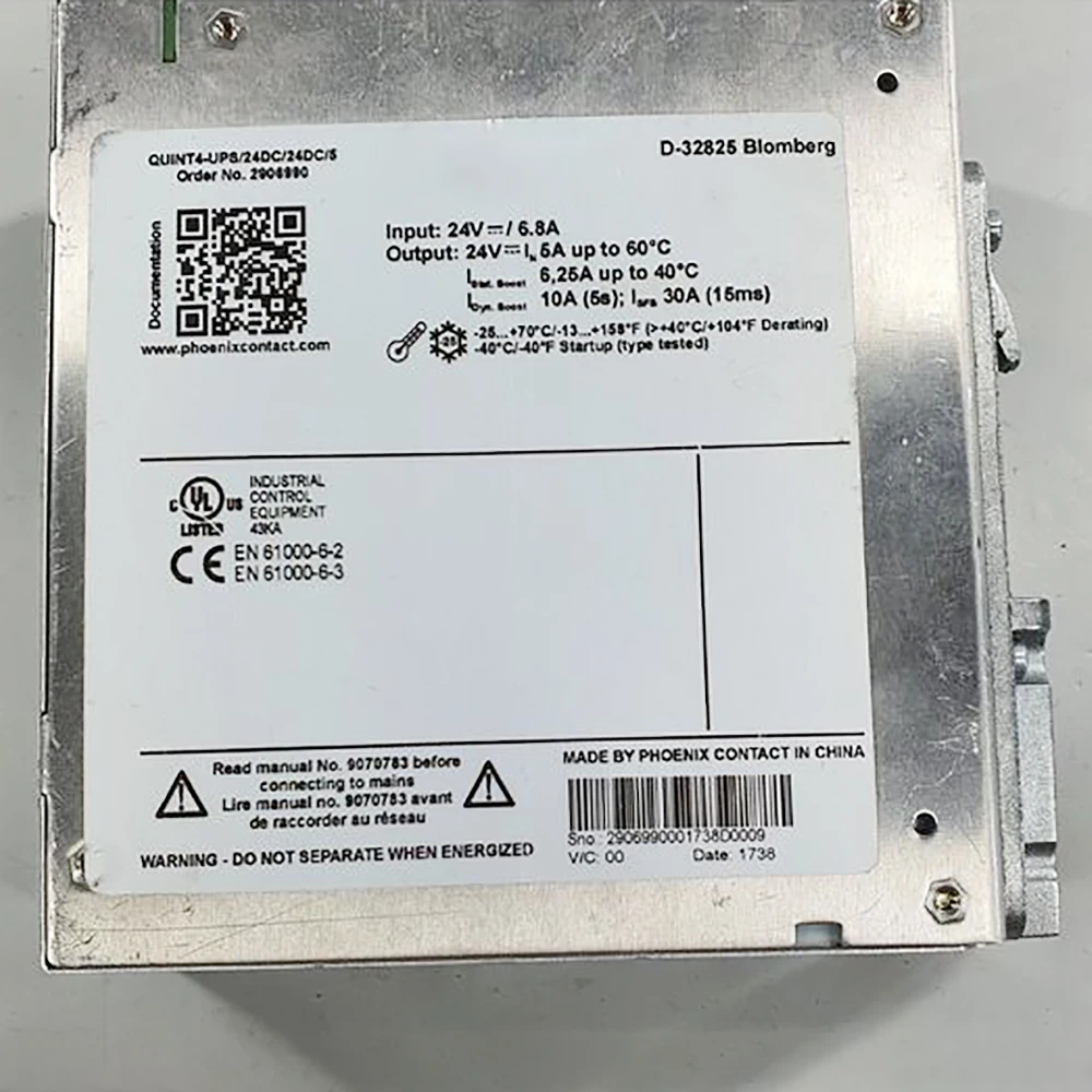 

Новый для Феникса 2906990 QUINT4-UPS/24DC/24DC/5 QUINT DC-UPS 24VDC/5A Источник бесперебойного питания