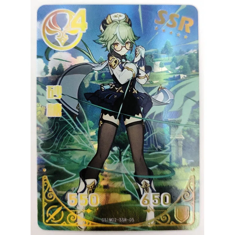 Anime Genshin Impact Layla Shikanoin Heizou Beidou Ssr Card Game Collection Rare Cards Children\'s Toys Surprise Birthday Gifts