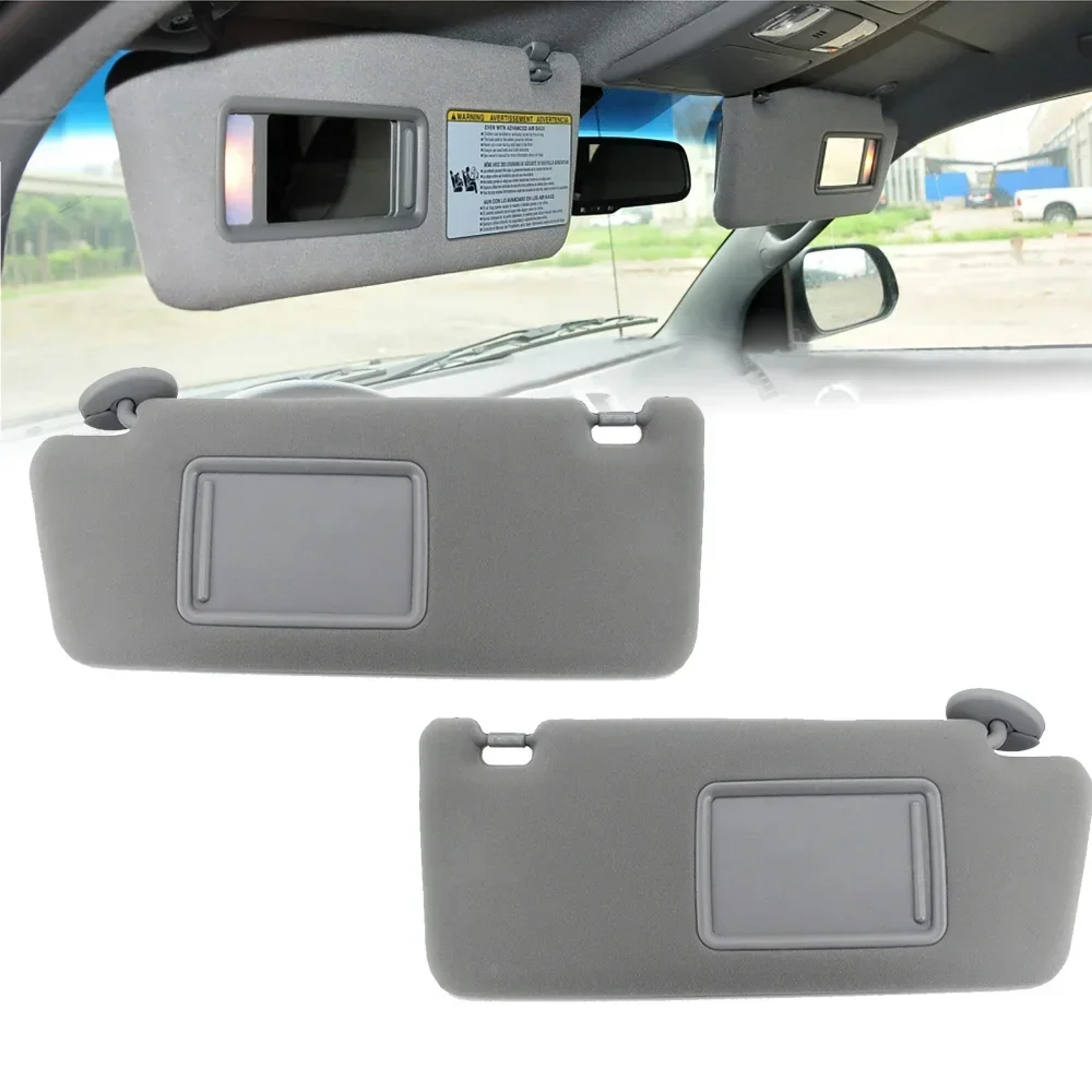 Interior Sun Visor with Make-up Mirror for Toyota Tacoma 2005-2014 Grey Sun Shade Sunvisor Board Driver Passenger Side