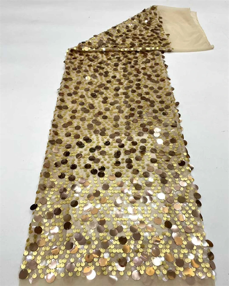 Afrikaanse Franse Lovertjes Kant Stoffen 2025, Hoge Kwaliteit Tule Kant Nigeriaanse Pailletten Geborduurd Jurk Materiaal Voor Feest Bruiloft