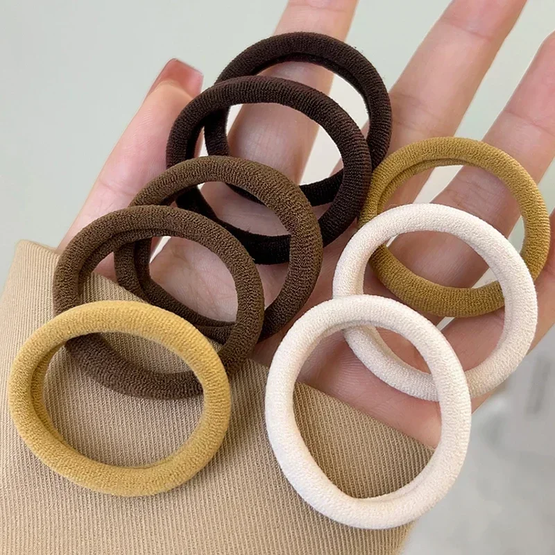 20/100pcs High Elasticity Hair Rope Women Girls Basic Hair Bands Black Brown Seamless Hair Ring Ties Ponytail Holder Accessories