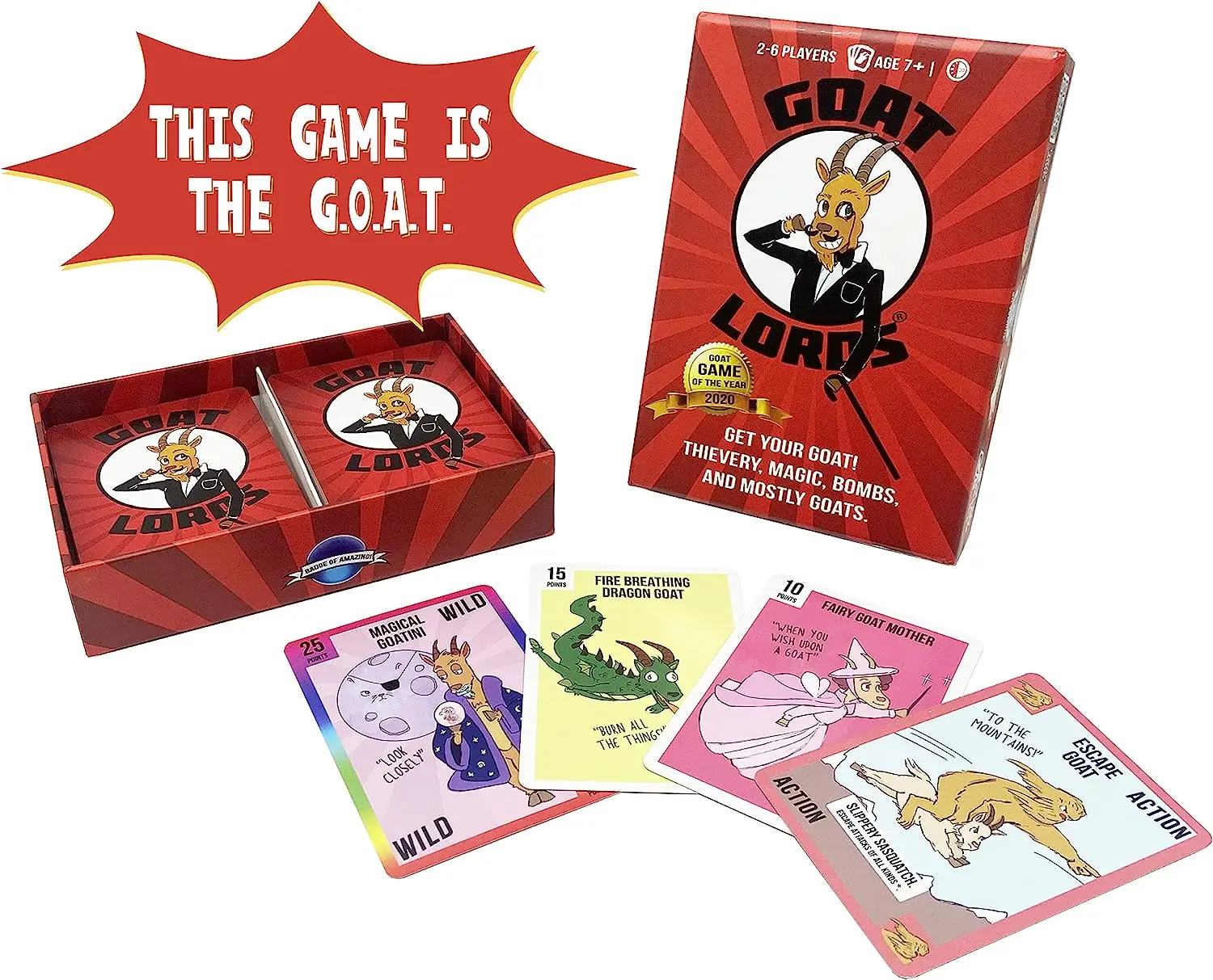 Gatwick Games Goat Lords, Hilarious, Addictive and Competitive Card Game with Goats, Best Card Games , Adults, Teens, and Kids