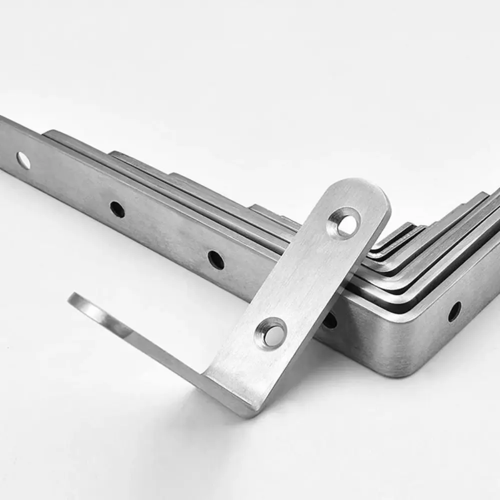 1 pçs telas de armário suporte de ângulo de parede sus304 aço inoxidável 90 graus ângulo direito canto cinta conjunta fixador de móveis