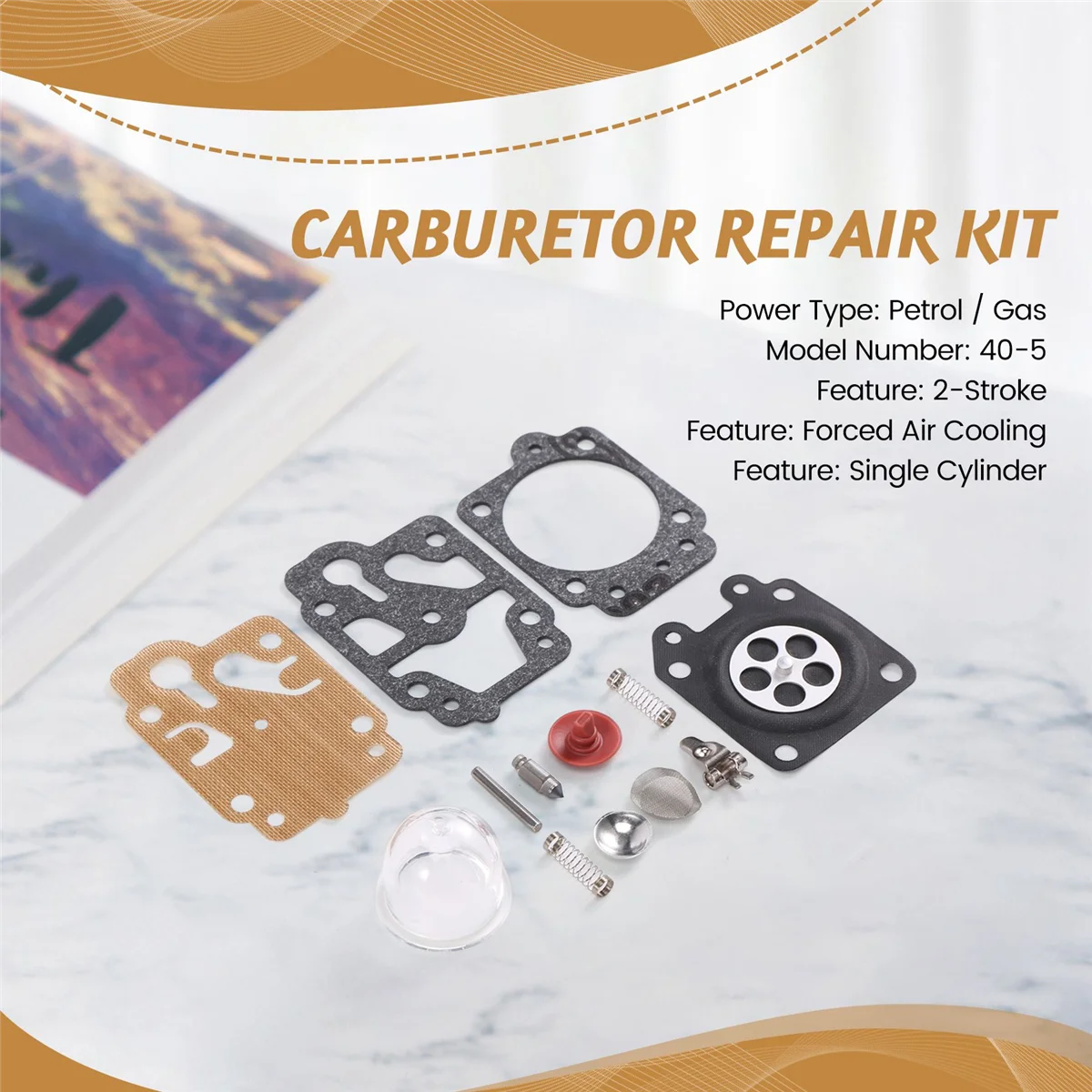 10 SETS Carburetor Repair Kit for 40-5 44-5 32 34 26 Brush Cutter Grass Trimmer Replacement Parts