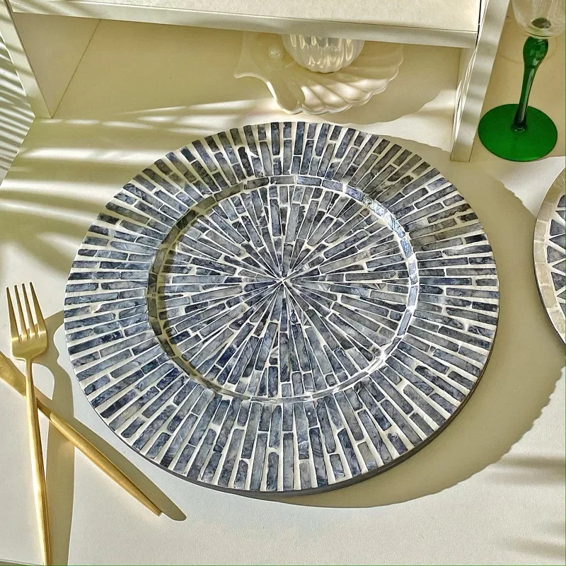 Round Shell Table Mat European Style Western Food Mat with High Sense and Light Luxury American Insulated Tray