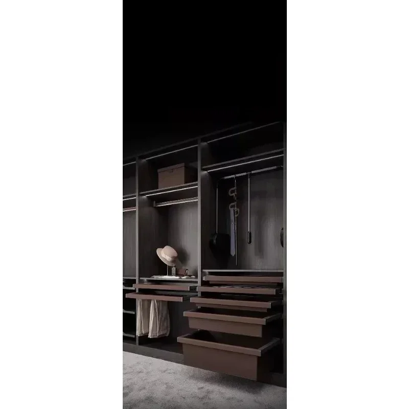 pants rack wardrobe built-in telescopic slide rail hanging pants pull-up pants rack