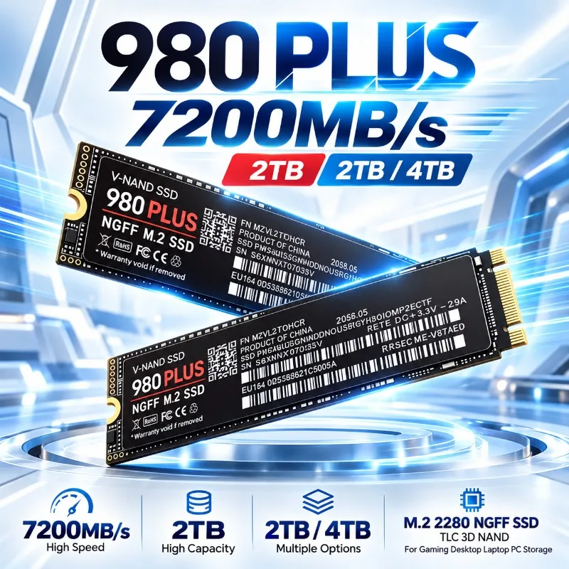Original 980 PLUS M.2 NGFF SSD 7200MB/s TLC 3D NAND 2280 Internal Solid State Drive 2TB4TB For Gaming Desktop Laptop PC Storage