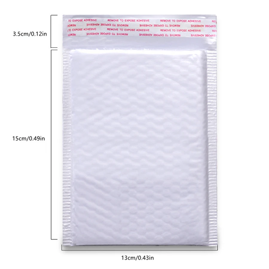 100 Stück Perlglanzfolie, wasserdicht, Luftpolstertasche, Verpackung, Express-Tasche, weißer Schaumstoff, selbstklebende Packungstasche, Versandtasche, verdickter Umschlag – Detail 7