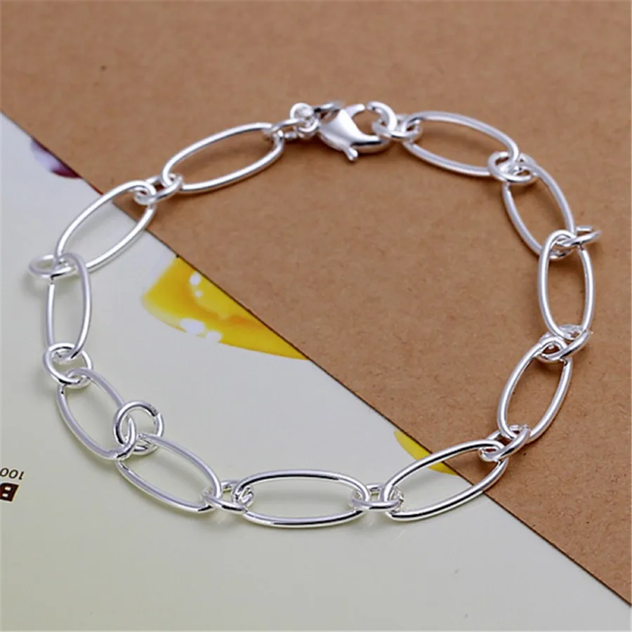 

Fashionable and Charming Jewelry 925 Silver Chain Men's and Women's Duobao Ten Thousand Character Neutral Simple Bracelet