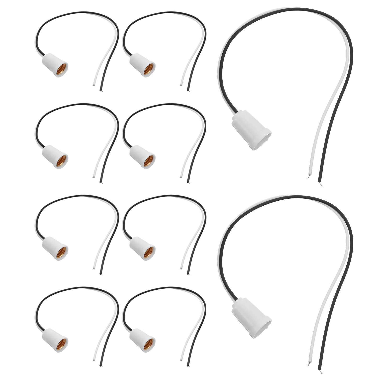 

10Pcs E12 Lamp Socket Holder White Candelabra Bulb Base with 9.84'' Leads Incandescent LED Light Chandelier Socket
