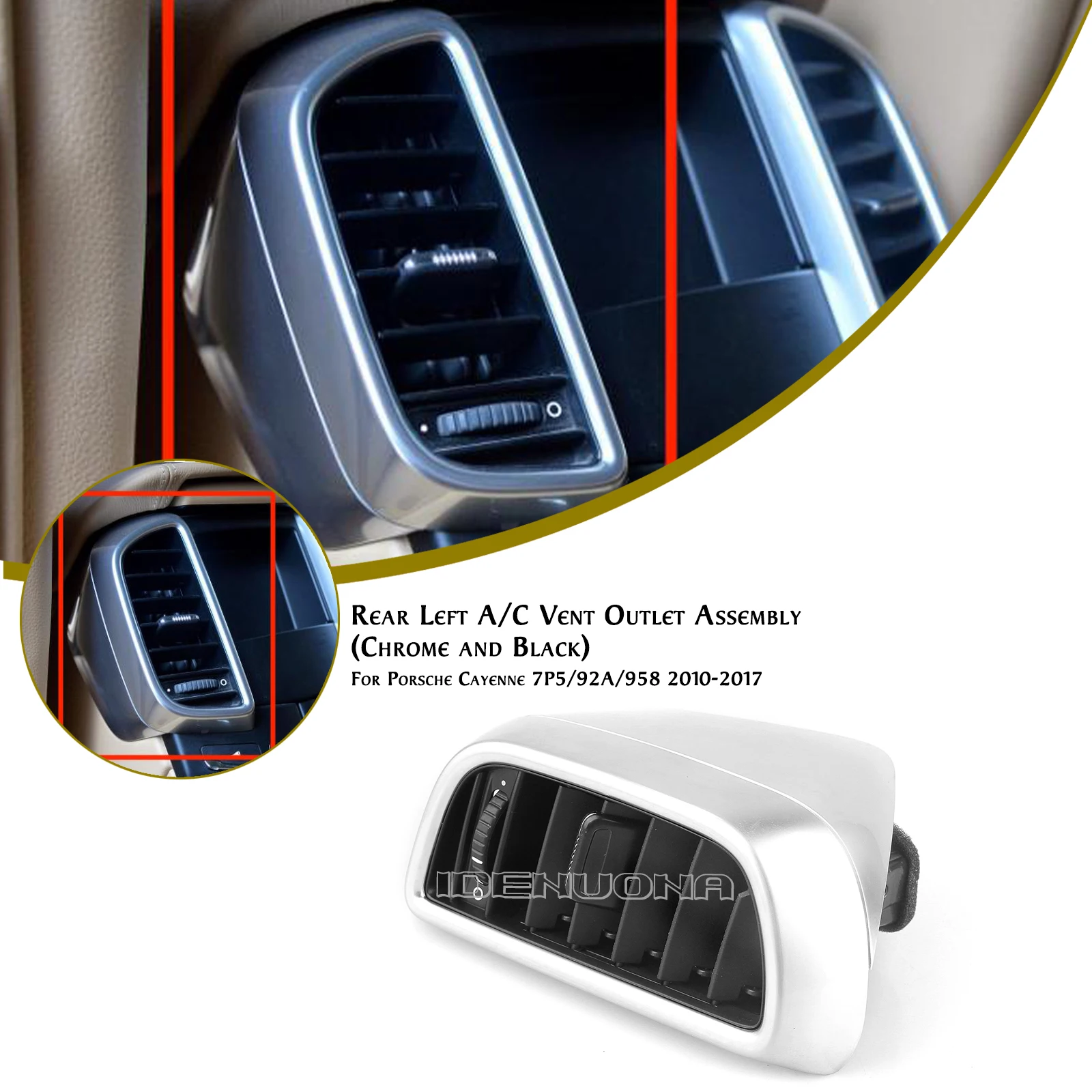 

For Porsche Cayenne 7P5 92A 958 2010-2017 LHD RHD Interior Air Conditioning Vent Side Grill Outlet Assembly
