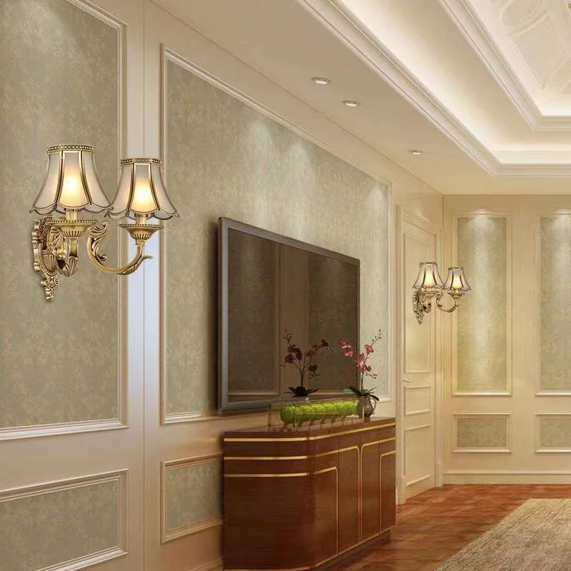 BERTH American Brass Wall Lamp Indoor Living Room Bedroom Bedside Lamp Retro villa Hotel Corridor Hallway Wall Lampl Lamp image 3