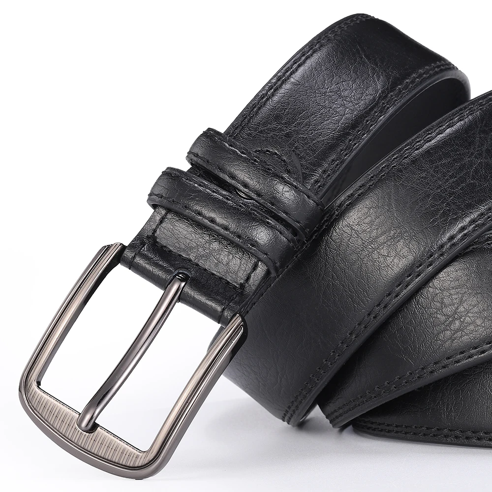 Men's Cowhide Pin Buckle Belt Fashion Genuine Leather Belt for Men High Quality Casual Jeans Belt Male Luxury Designer Business