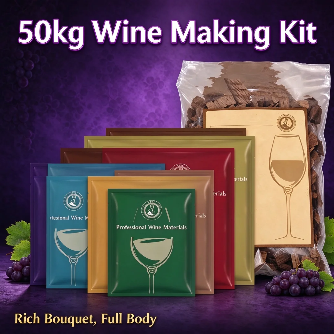 50kg Kit Aluminum Foil Bag, Anti-Oxidation Sealed Packing Pouch Specially Designed for Wine Yeasts Brewing Raw Material