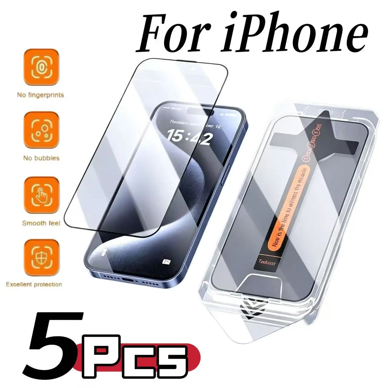 For iPhone 17‑11 XS XR Series, HD Screen Protector, Bubble‑Free & Dust‑Proof, Easy Installation, 5‑Pack