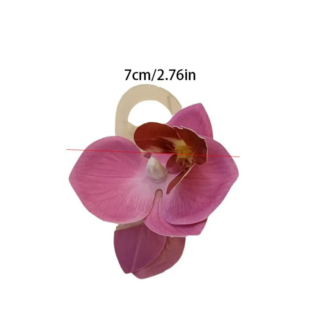 Butterfly Orchid Flower Hair Claw Bohemia Barrettes Cloth Orchid Hair Clip Cute Hairpin Shark Clip Large Shark Clip Beach