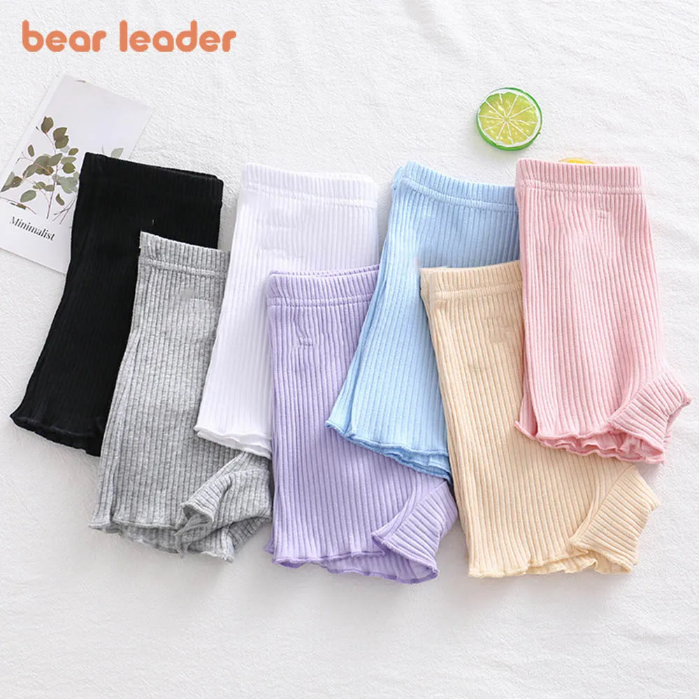 Bear Leader Baby Girls Shorts Candy Color Children Leggings Lace Safety Shorts for Kids Teenager Underpants Baby Bottom Clothing