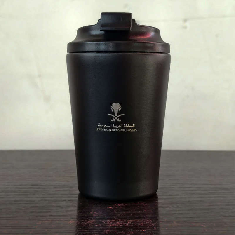 The National Emblem of Saudi Arabia Logo Stainless Steel Cup Vacuum Flasks Outdoor Hot Cold Drink Coffee Mug Gift Cups