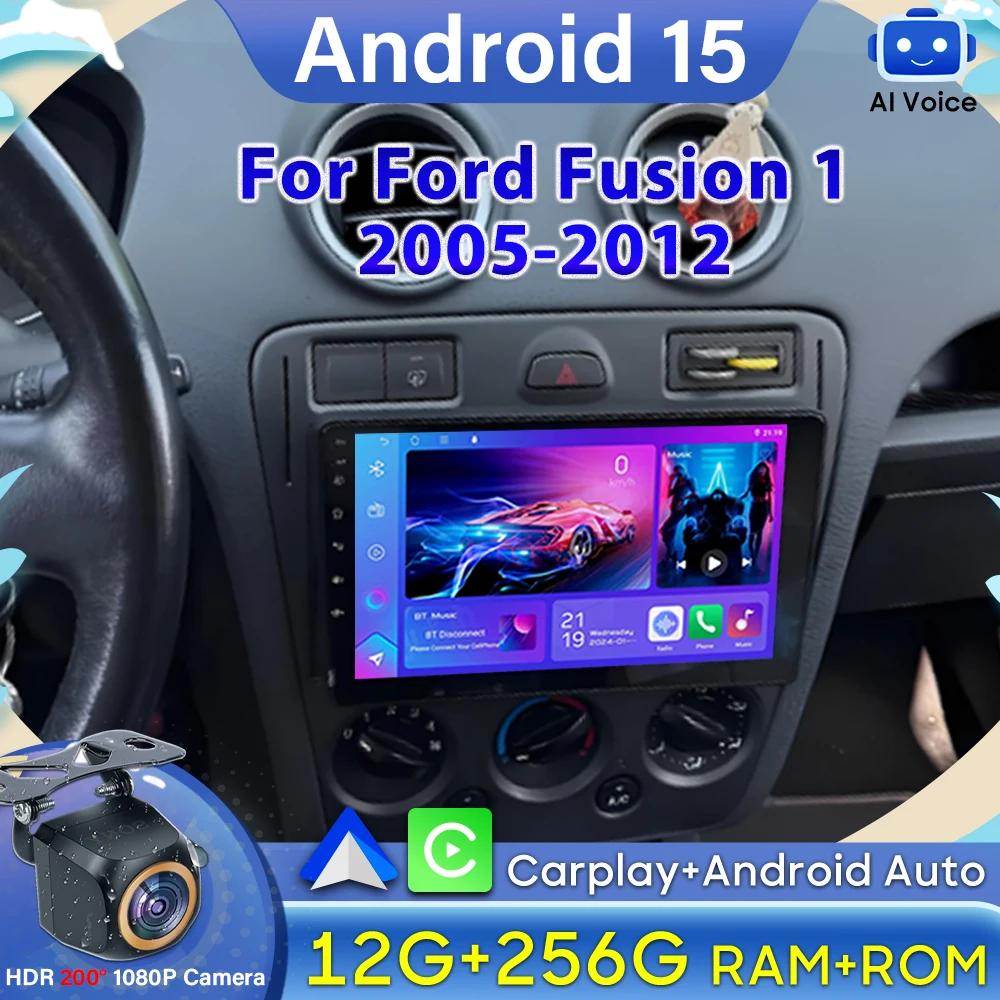 أندرويد 15 Carplay لفورد فيوجن 1 2005-2012 نظام ملاحة GPS فيديو راديو السيارة مراقبة السيارة أنظمة ستيريو السيارة الذكية رقم 2din #1