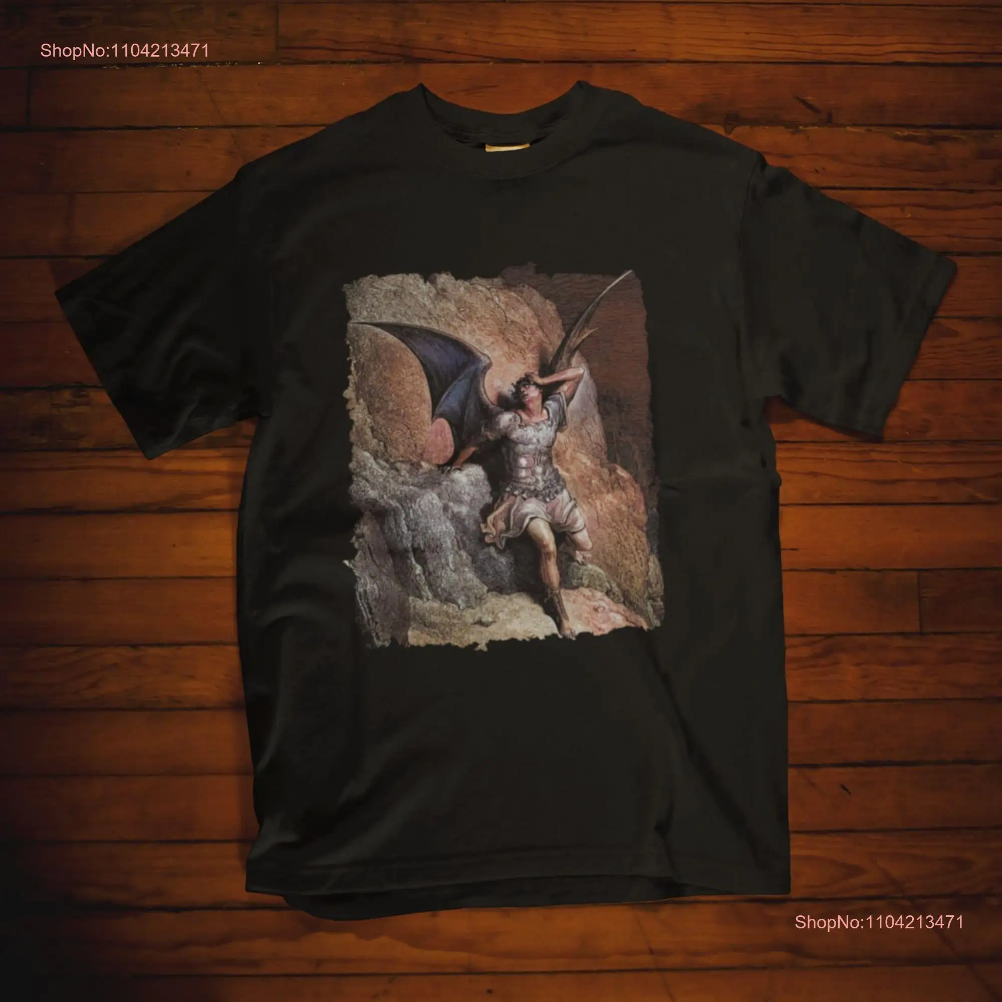 Gustave Doré T Shirt Paradise Lost Engraving John Milton Lucifer Fallen Angel Famous Painting ArT for Biblical Lovers