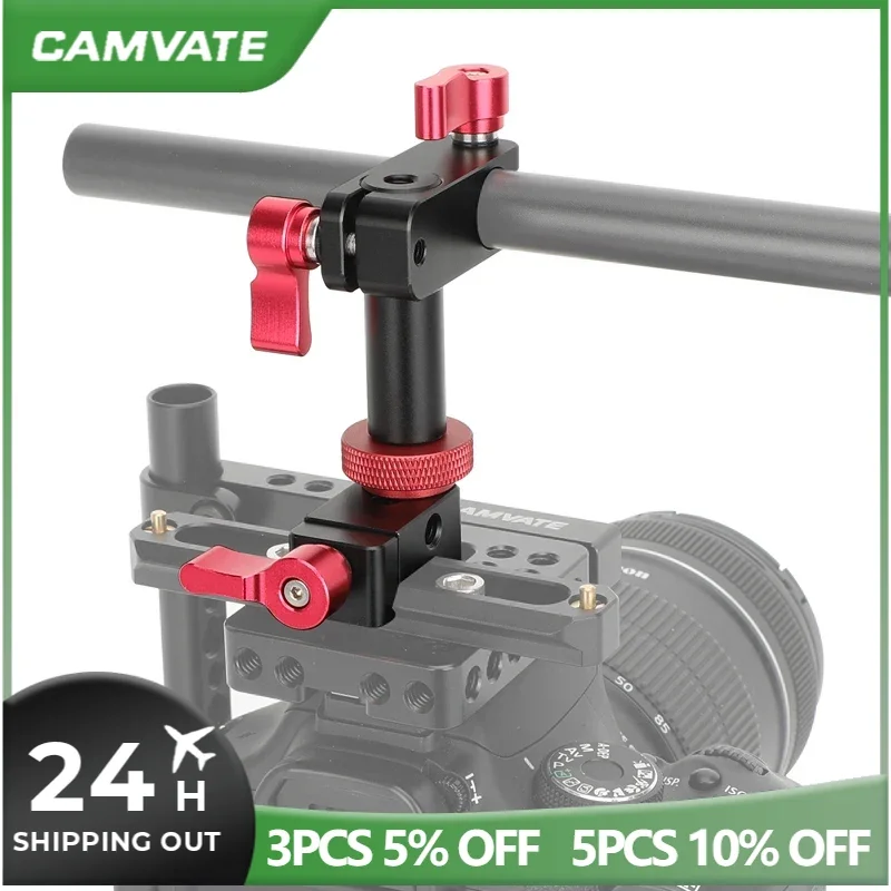 Camvate rotierender 15mm Stangen halter zur Nato Rail Clamp Magic Arm zur Montage von Nato-Zubehör auf Rig