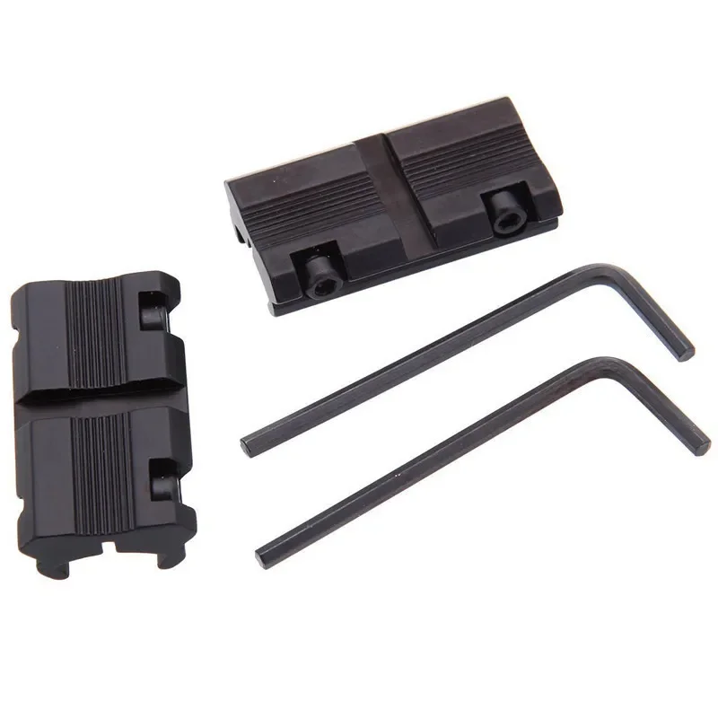 2pcs Low Profile Converter 11mm to 20mm / 22mm Scope Ring Mount Adapter For Dovetail Weaver Picatinny Rail Hunting Accessory