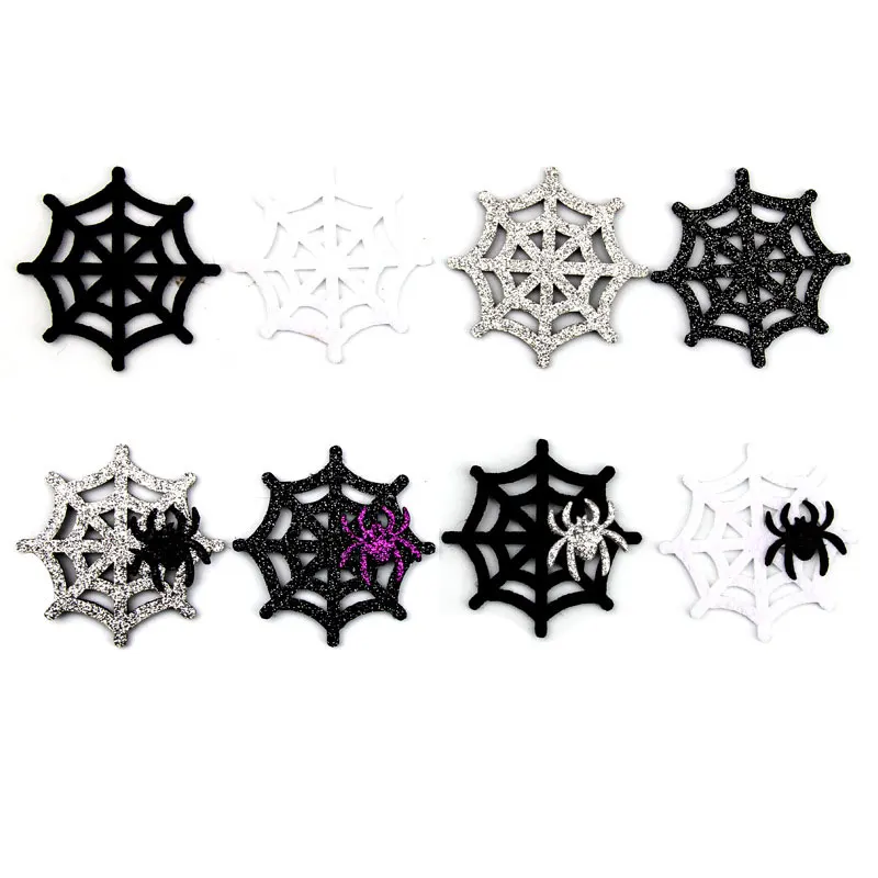 100 Stück Filzstoff-Cartoon-Halloween-Spinnen-Applikationen für Halloween-Dekoration, DIY-Haarspangen-Accessoires, Aufnäher – Detail 5