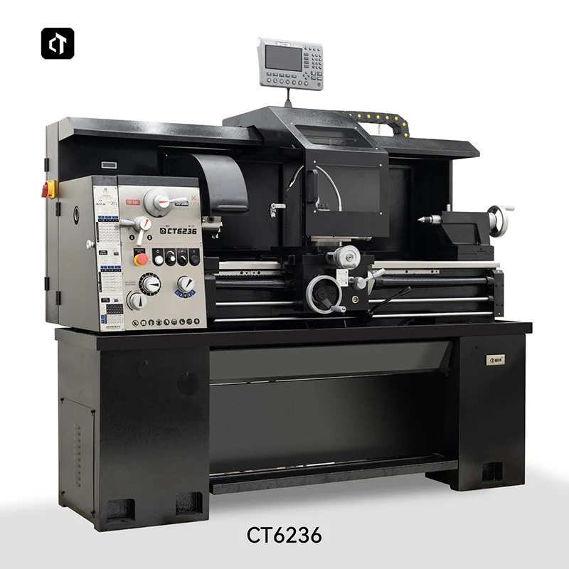 2200W 1000mm Industrial Heavy Duty Metal Lathe Machine with DRO Linear Scale Digital Threading Variable Speed CT6236
