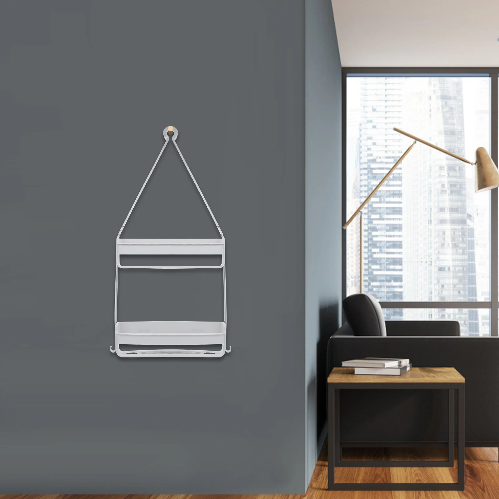 

1pc Bathroom Storage Double-Layer Pp Hanging Basket For Toiletries Organizer Household Sundries Storage Container Portable