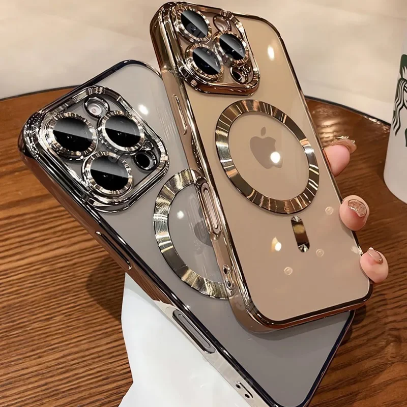 حافظة شحن لاسلكية شفافة رفيعة للغاية لهاتف آيفون 16 15 14 13 12 11 Pro Max Plus غطاء حماية مضاد للصدمات #2