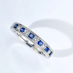 CAOSHI Fashion Daily Wearable Ring Female Bright White/Blue Zirconia Jewelry for Engagement Trendy Lady Versatile Accessories