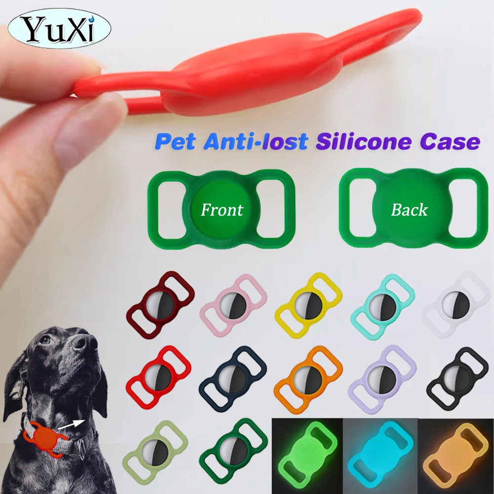 1piece Colorful Appl Airtags Cover For Pet Silicone Protective Case GPS Finder Dog Cat Collar Loop For Locator Tracker Anti-lost