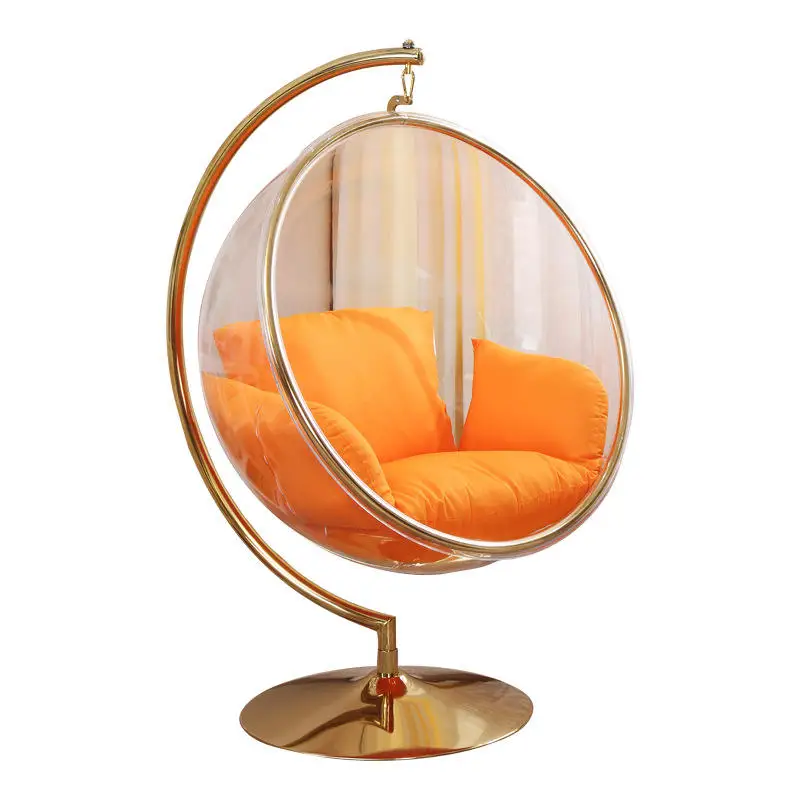 

Golden Frame Transparent PVC Bubble Chair Hanging Swing Outdoor Furniture Patio and Outdoor Terrace