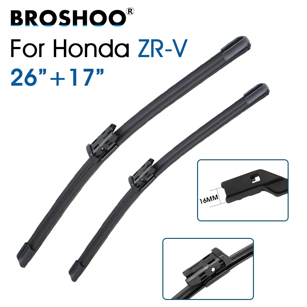 

Car Wiper Blade Front Window Windscreen Windshield Wipers 26"+17" For Honda ZR-V 2024-2026 Fit Push Button Auto Accessories