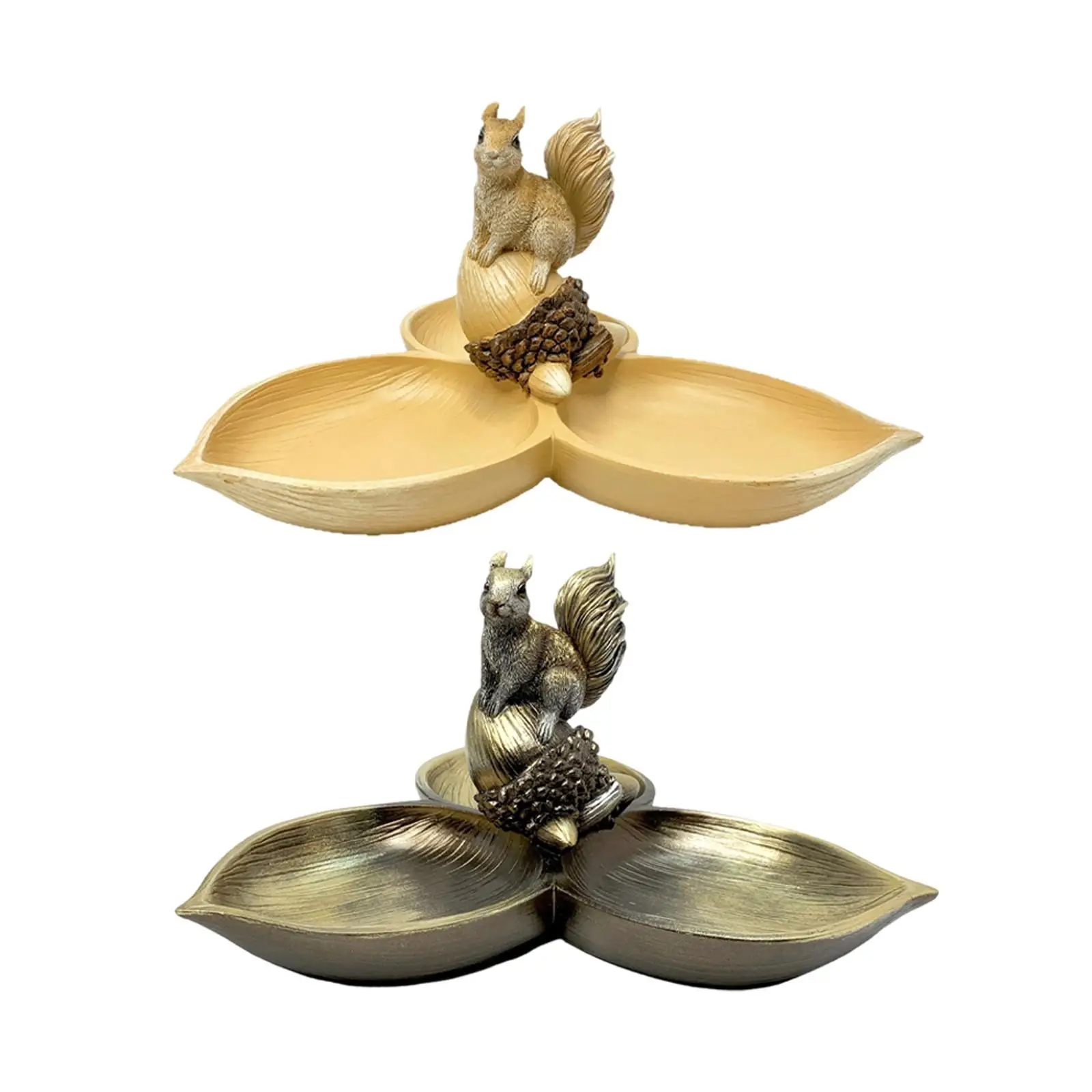 Squirrel Statue Crafts Small Decorative Gifts Storage Tray Ornament Resin Figurine for Cabinet Living Room Hallway Desk Bedroom