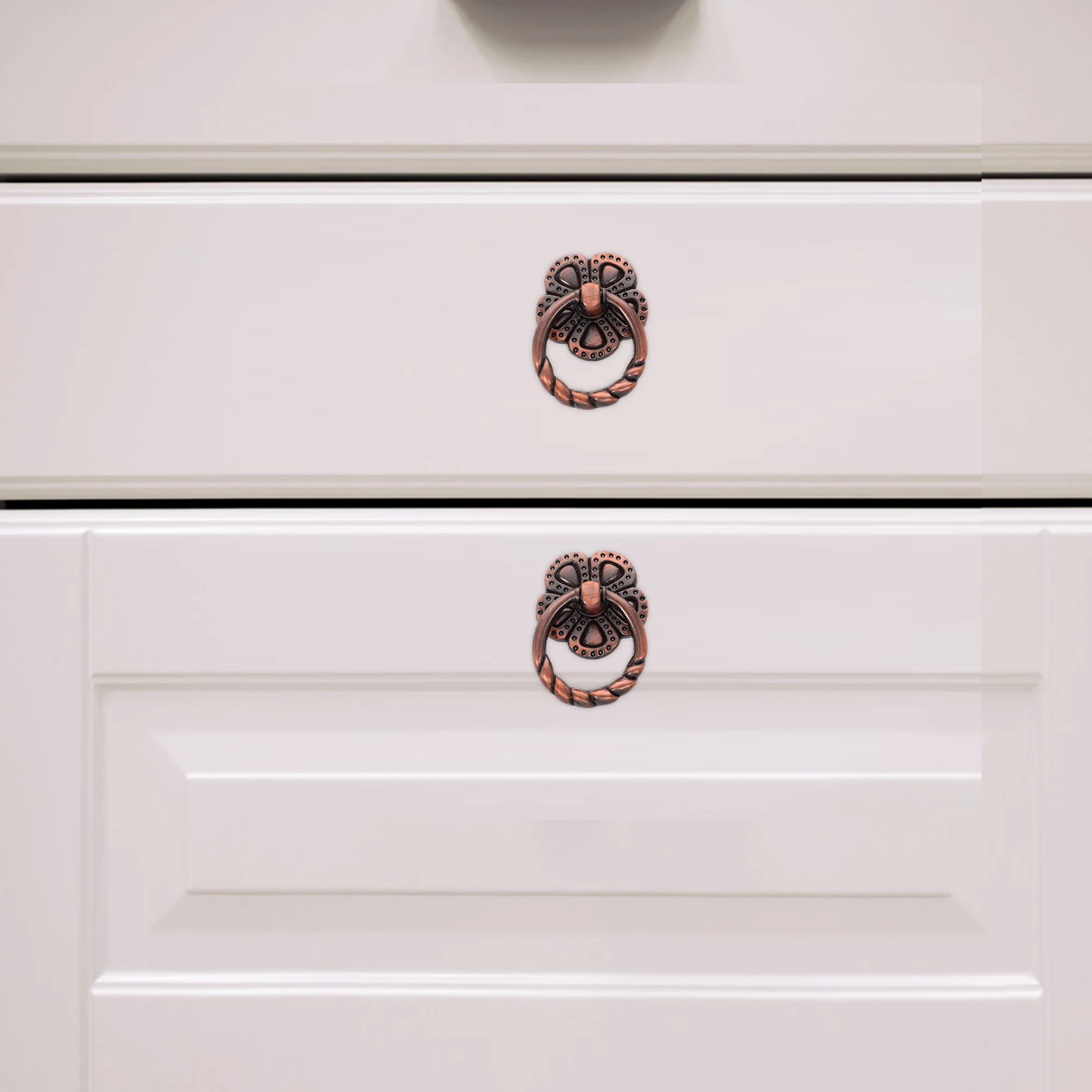 4 قطعة درج زهرة البرونزية يسحب سبائك الزنك ثقب واحد المقابض خمر نمط مقابض للخزانة الأثاث خزانة الأجهزة #4