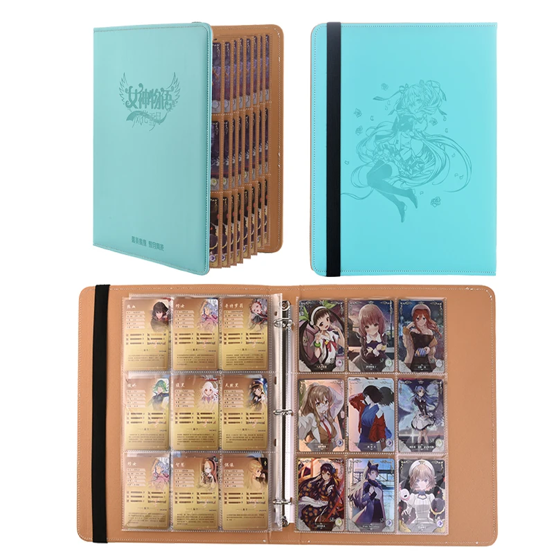 Goddess Story Collection Cards Album, Jogando Cartas de Jogo, 9 Bolsos, no topo, 30 Páginas