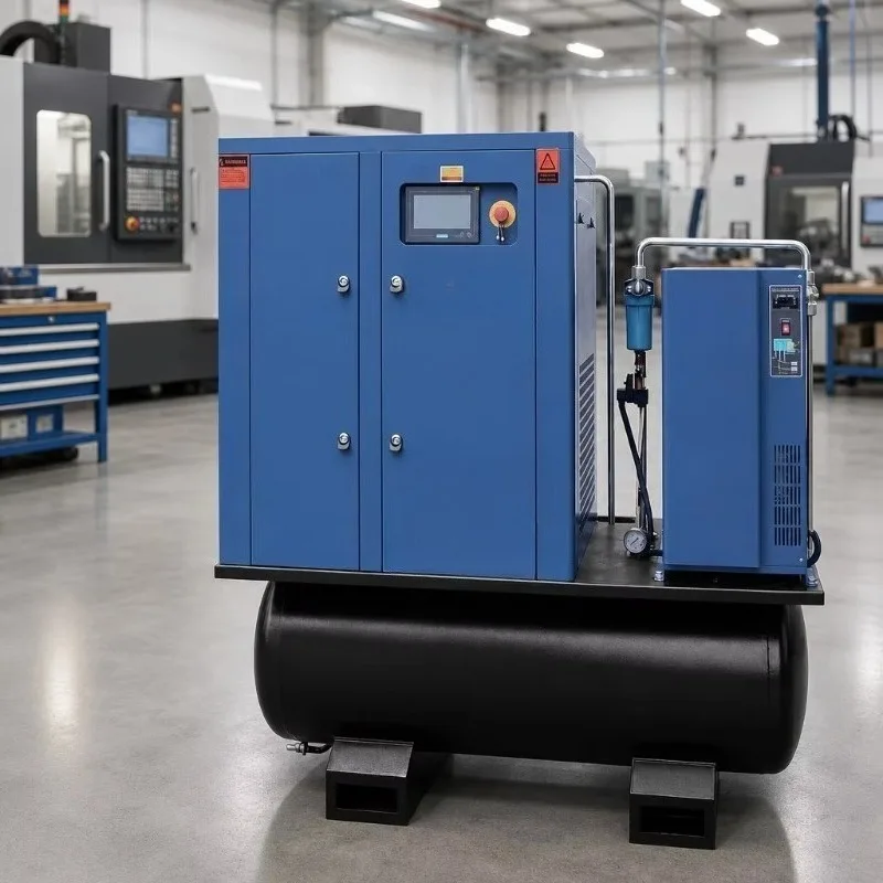 Industrial 10hp 7.5kw Rotary Integrated Screw Air Compressor 8bar to 12bar Range 200L to 280L Variants with All-in-One 200L