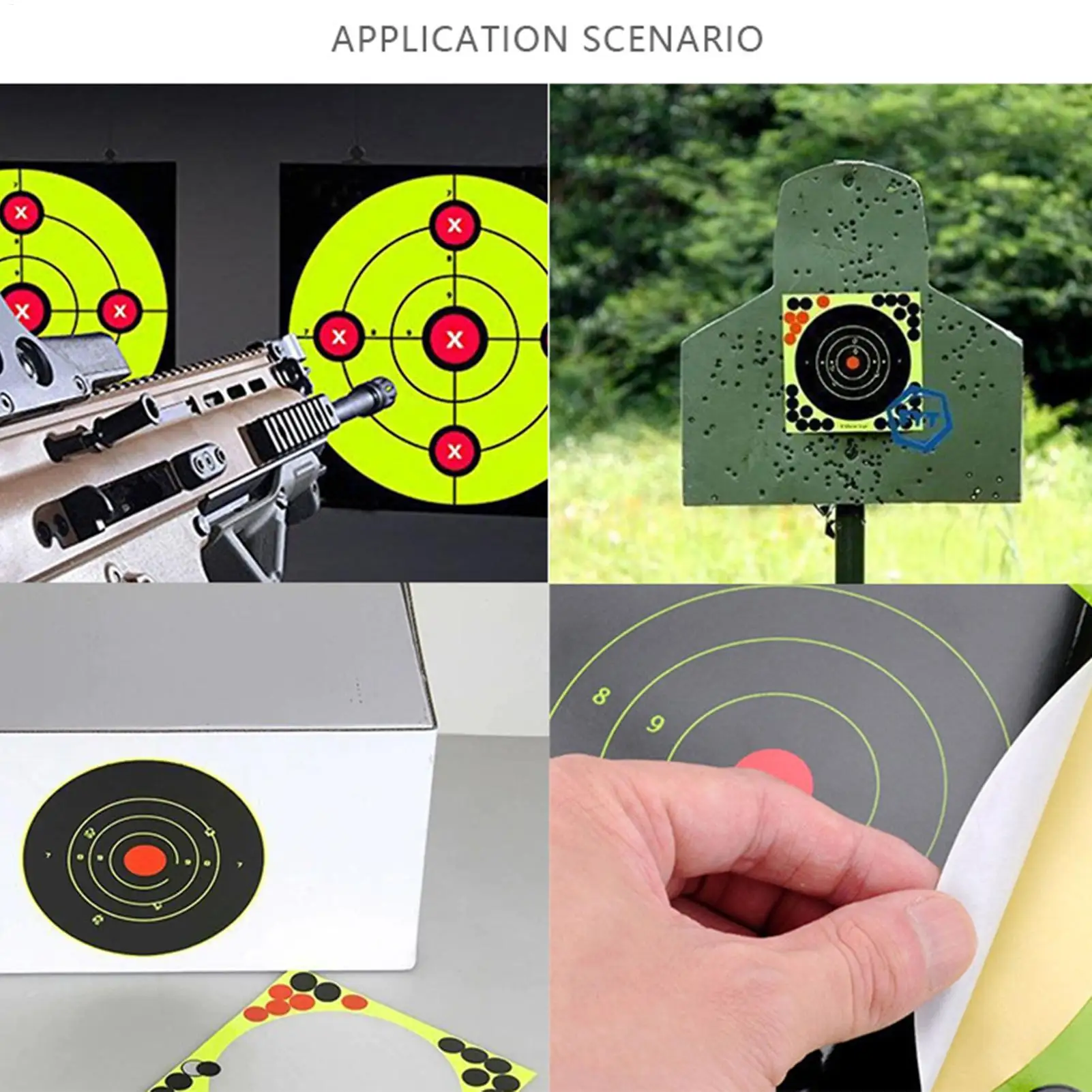 Reactive Targets 8 Inches Bright Fluorescent Stickers Game Paper 10-piece Reactive Targets For Training Practice Backyard Kids