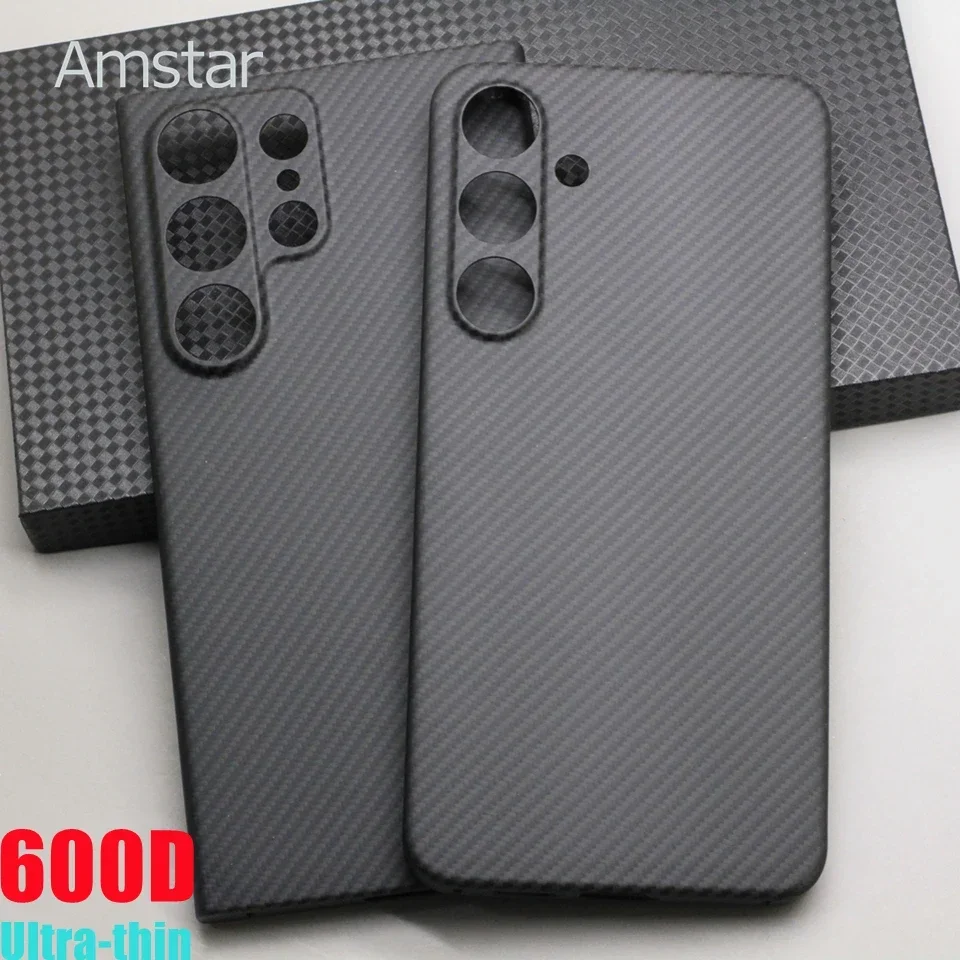 Amstar Carbon Fiber Lens Protection Case for Samsung Galaxy S24 Plus Ultra 600D Ultra-thin Aramid Fiber Galaxy S24 Phone Cover