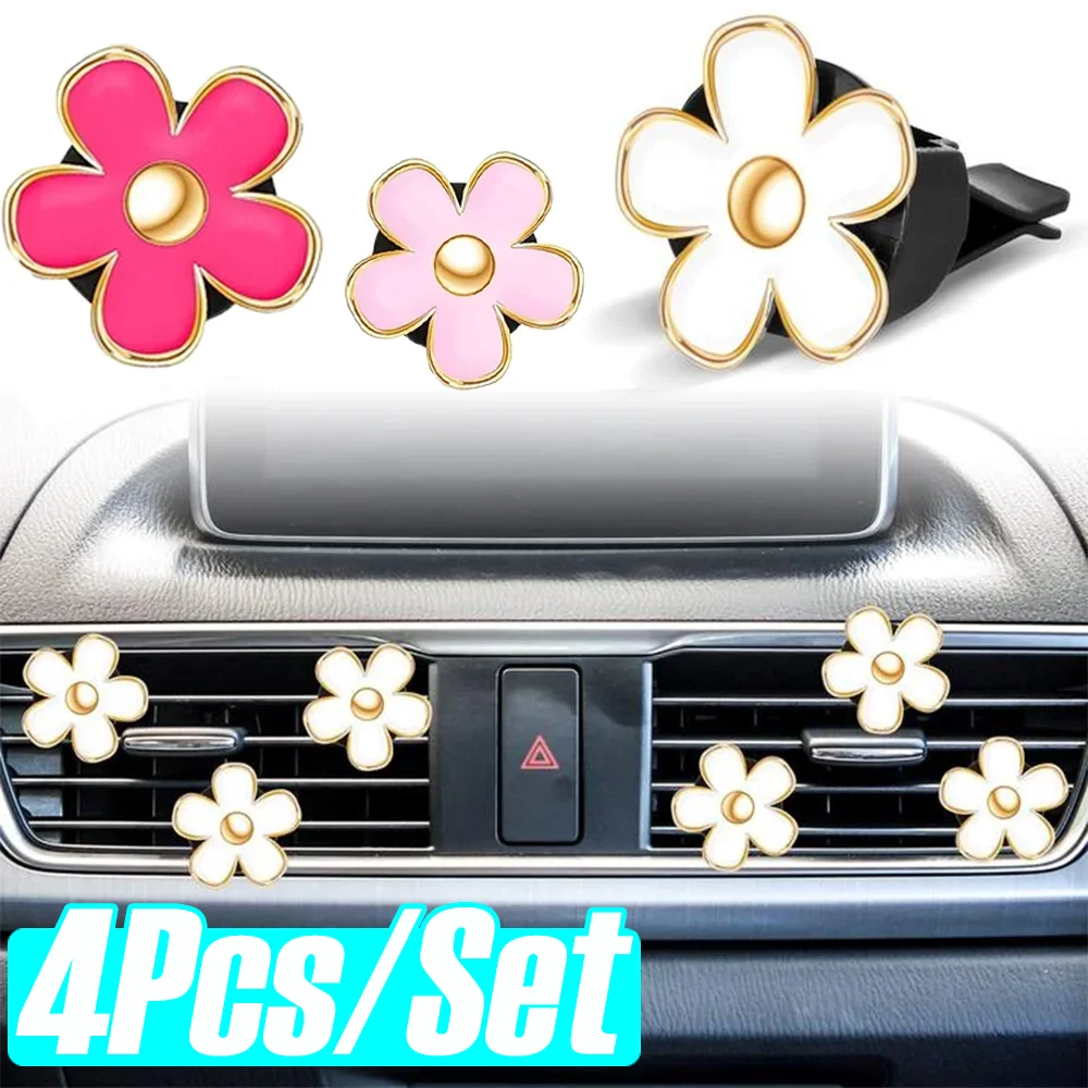 

4PCs/set Flower Shape Car Outlet Vent Perfume Clips Exquisite Freshener Diffuser Conditioning Perfume Clip Auto Accessories
