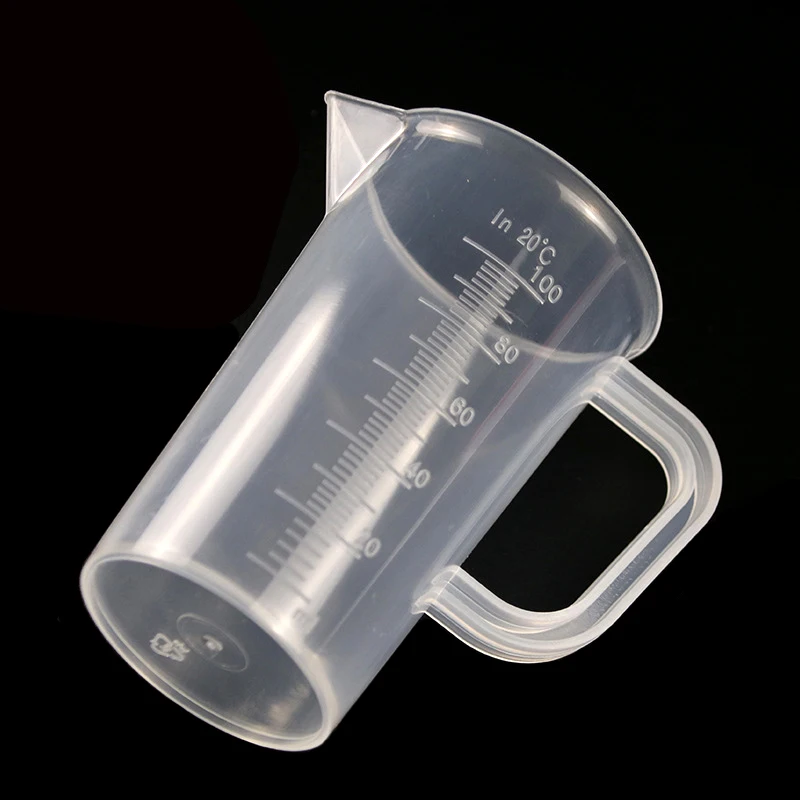 Office Textbook Science Laboratory Beaker Transparent Kitchen Plastic Measuring Cup Scale Capacity 100/250/500/1000/2000ML