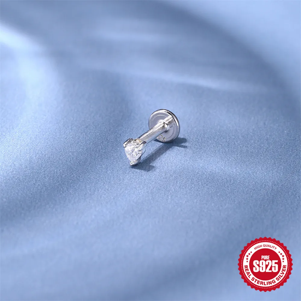 Canner 925 Sterling Silver Moissanite Earrings for Women Dazzling Moissanite Stud Piercing Earrings Hypoallergenic Fine Jewelry