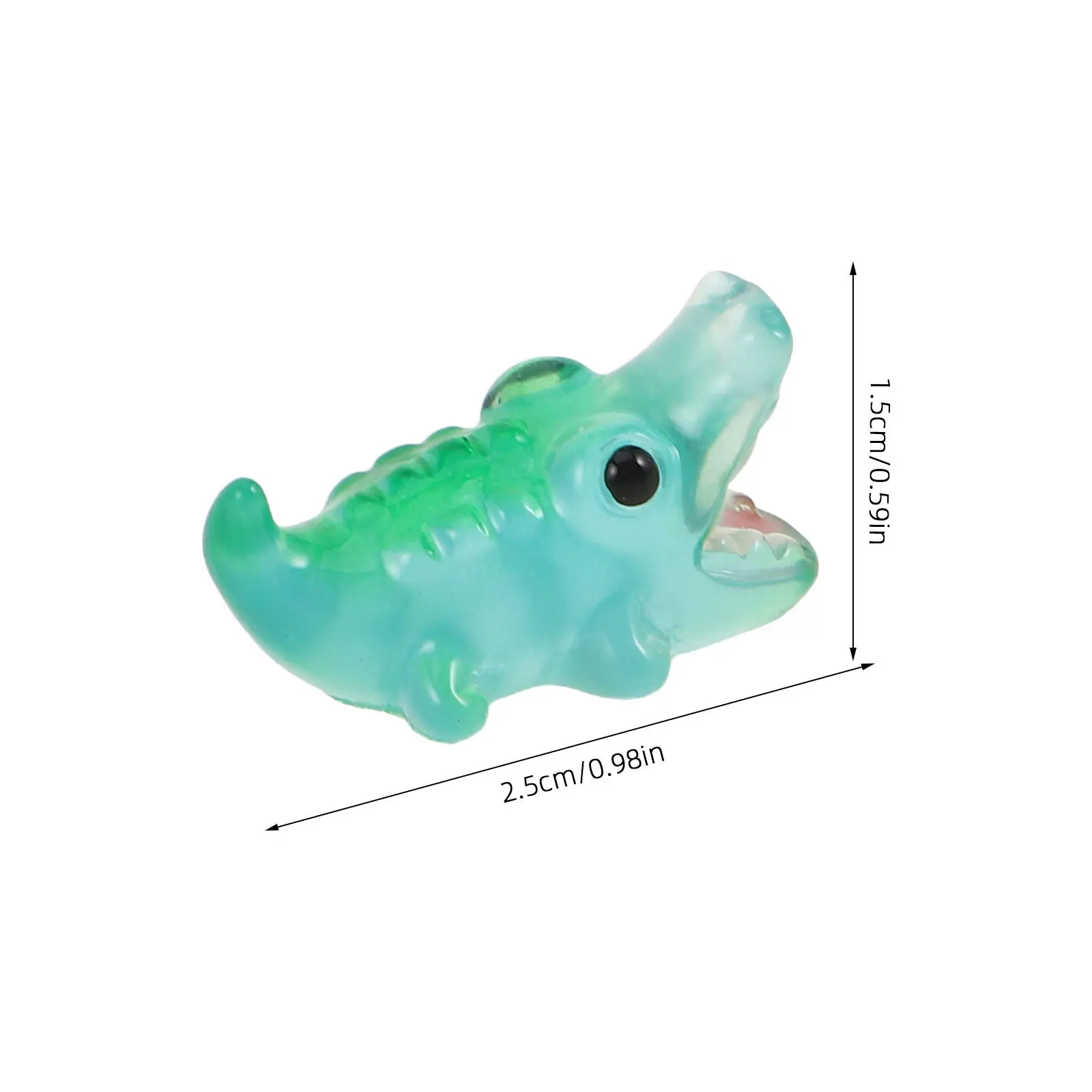 18Pcs Mini Resin Glowing Crocodile Animal Figurines Cute Cartoon Alligator Decor for Desk Bookshelf Bonsai Indoor Landscape - view 3