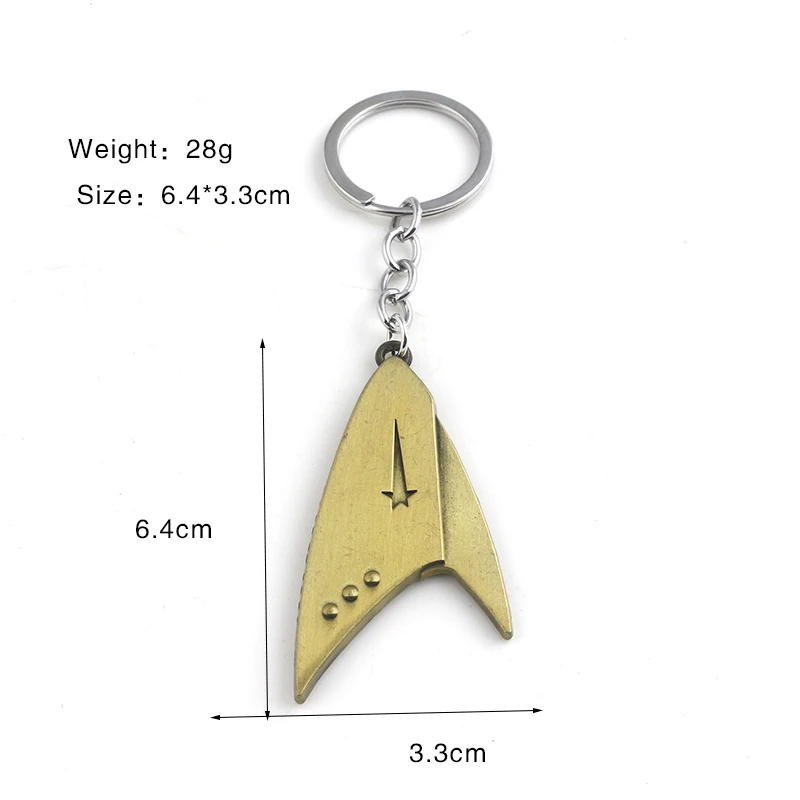 Star Trek Keychain Metal Logo Pendant Key Chain for Women Men Keyring Jewelry Gift