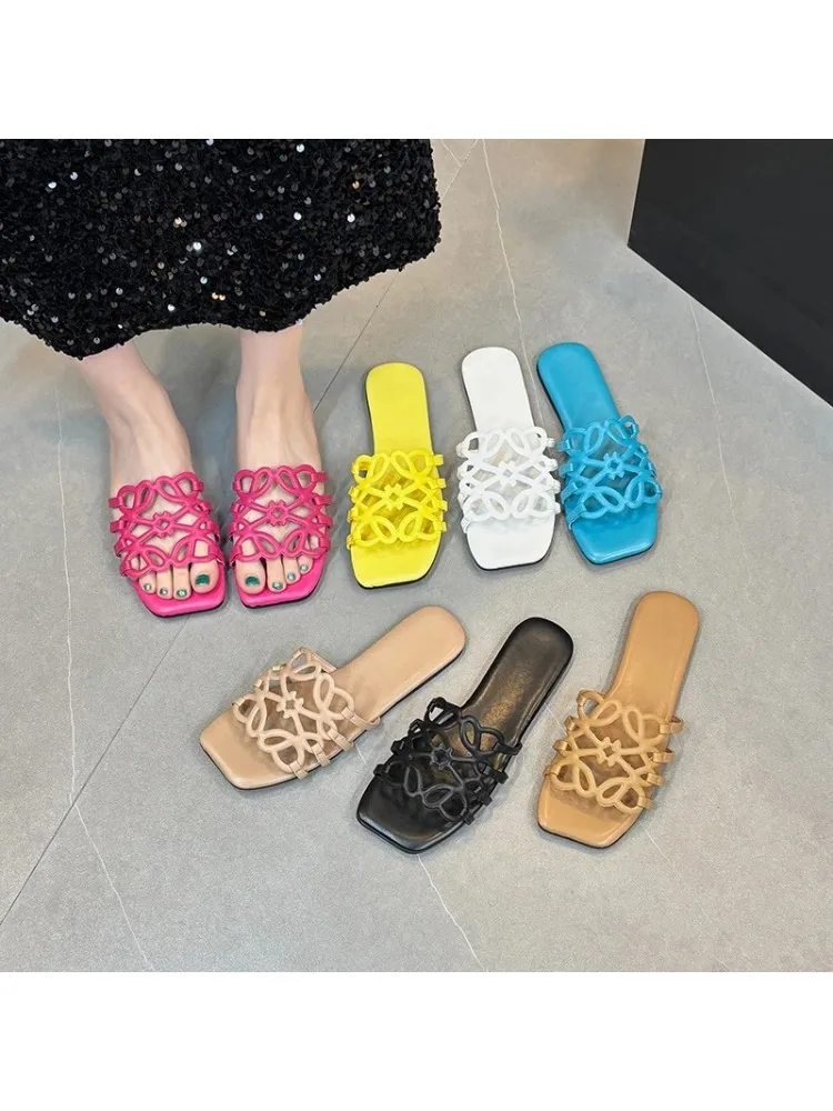 Damen-Slipper, Damen-Sandalen, modische Strand-Flip-Flops, flache Schuhe für Damen